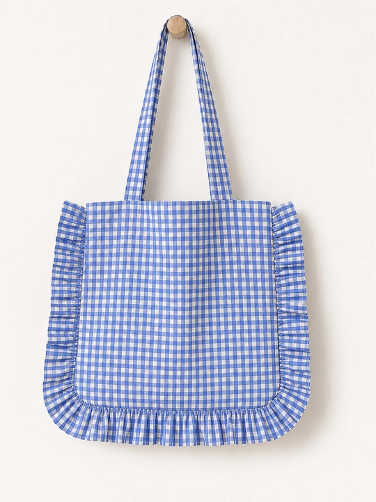 Shopper sumka yengil matodan tikilgan jiyakli, yelkaga osib yurish uchun, 35 × 40 sm