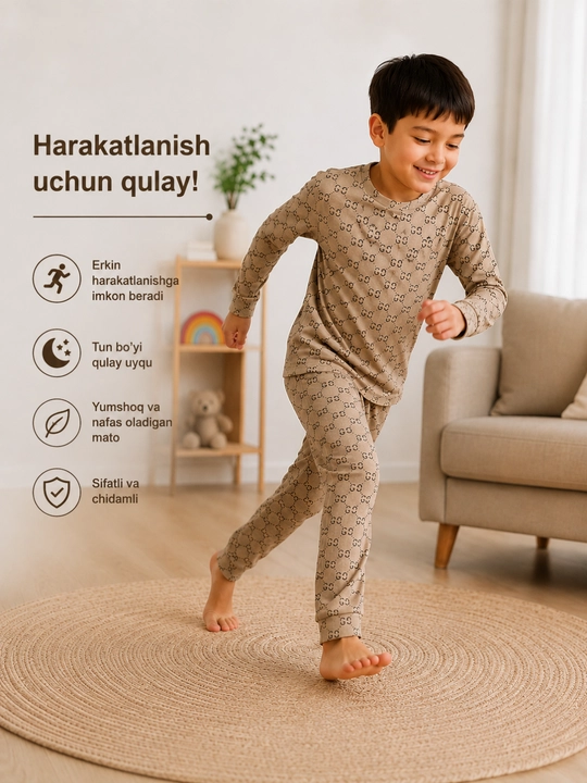 Bolalar pijamasi - har kunlik yengil va qulay uy kiyimi