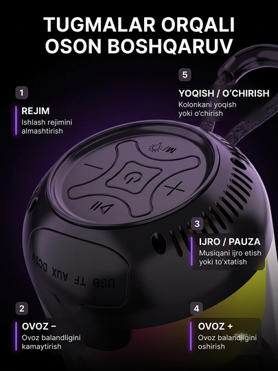 Ko‘chma simsiz karnay, bolalar uchun mikrofonli karaoke karnay va Bluetooth karnay