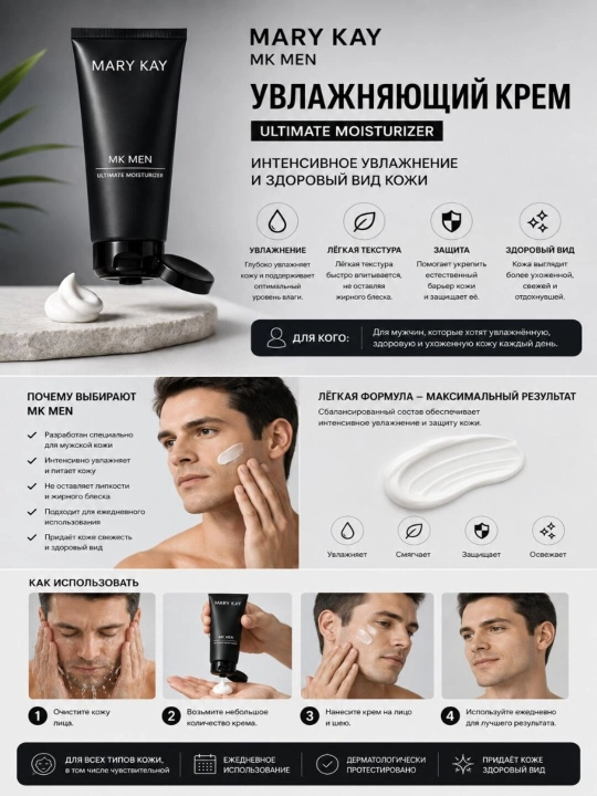 Мужской интенсивный увлажняющий крем для лица Mary Kay MK Men - 