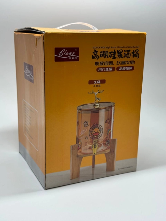 Limonad dispenseri 3.6L, issiqqa chidamli shisha ichimlik idishi