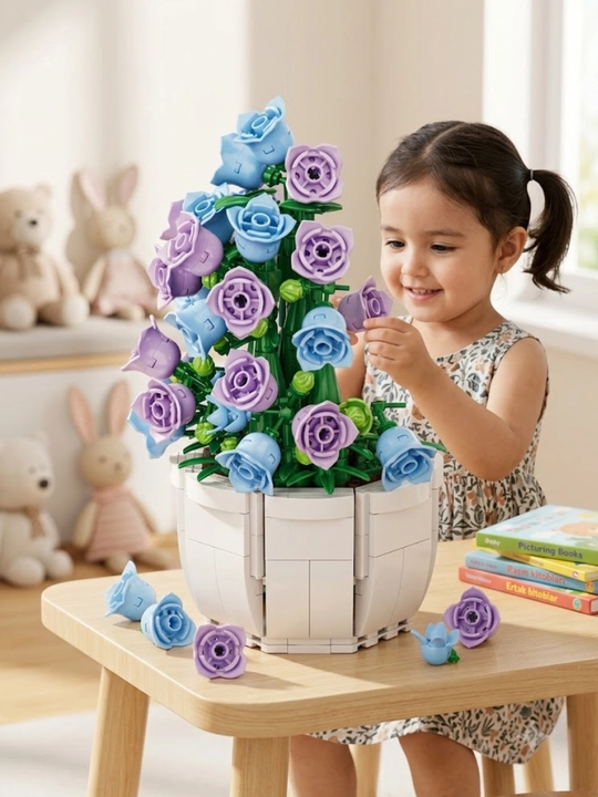Конструктор цветы, Flower Studio, набор цветов, детский конструктор, 570 деталей, игра - 