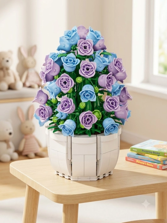Конструктор цветы, Flower Studio, набор цветов, детский конструктор, 570 деталей, игра