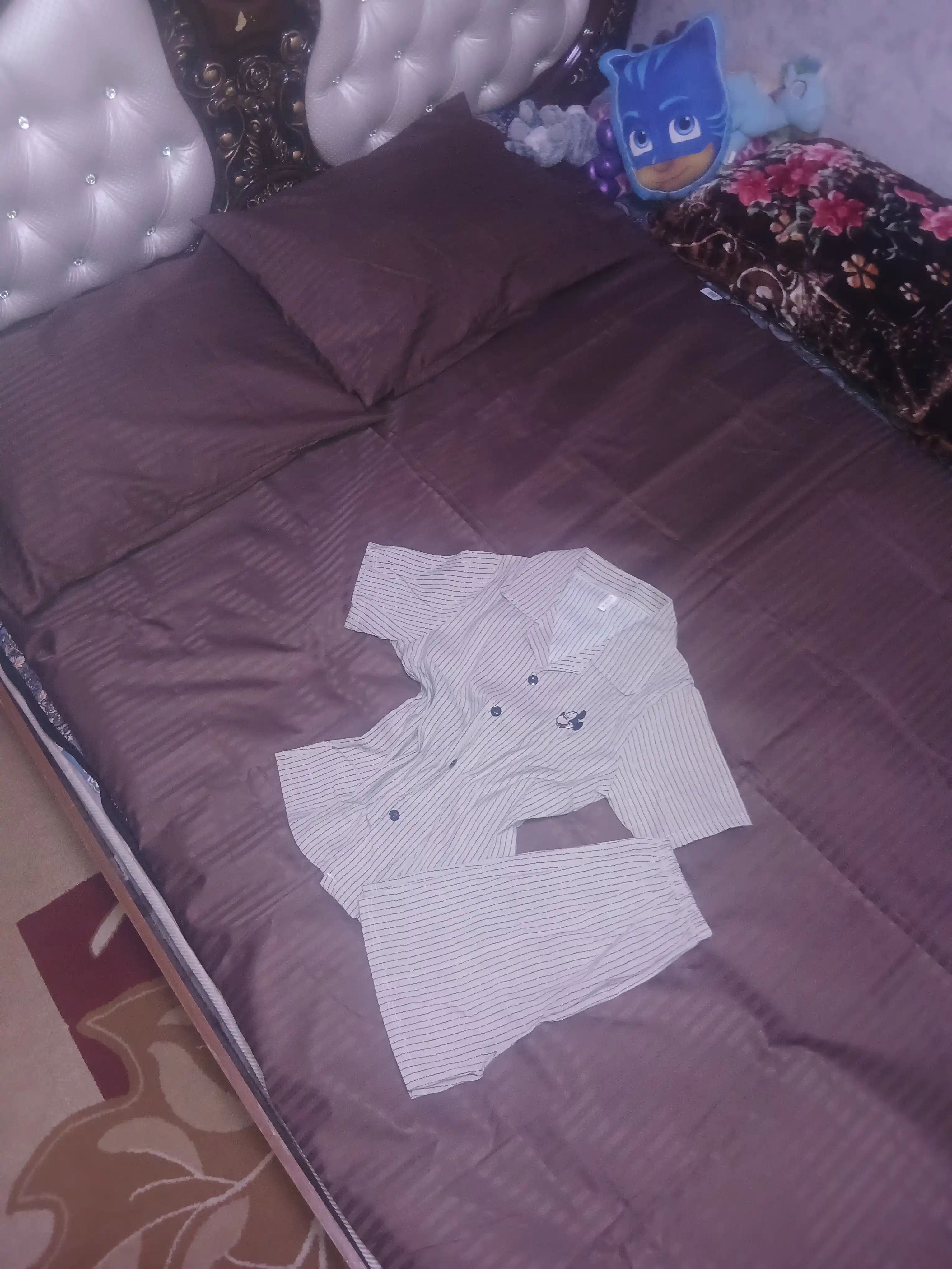 Ayollar yozgi pijamasi, komplekt, paxta, ko‘ylak va shorti, 9 tur, M-XL