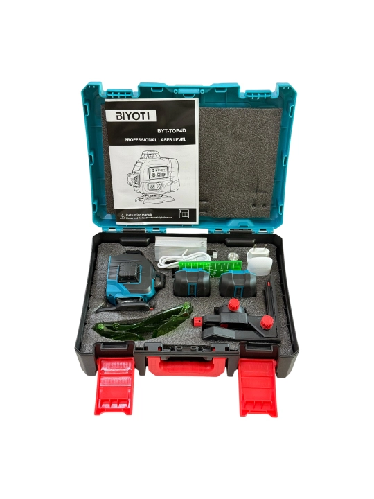 Лазерный уровень 4D BIYOTI BYT-TOP4D, 16 линий, до 100 м, Bluetooth