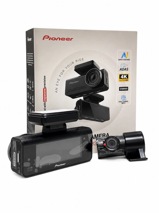 Videoregistrator Pioneer VREC-Z820DC, 4K, 2 kamera, Wi-Fi, GPS, 3.2 dyuym, qora - 