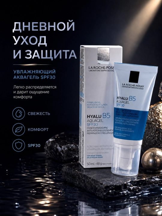 Hyalu B5 Aquagel SPF30 50 ml — yuz uchun namlantiruvchi gel - 