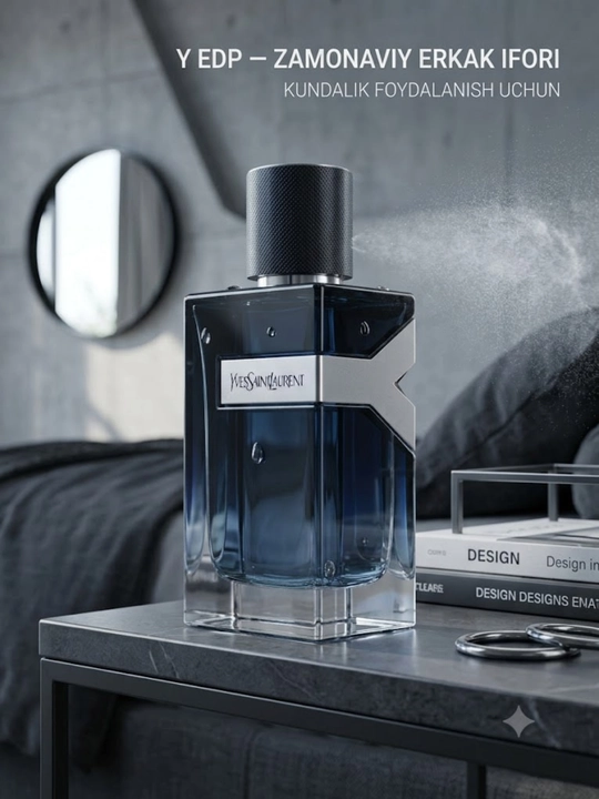 Erkaklar parfyumeriya suvi Yves Saint Laurent Y Eau de Parfum, uzoq muddatli atir