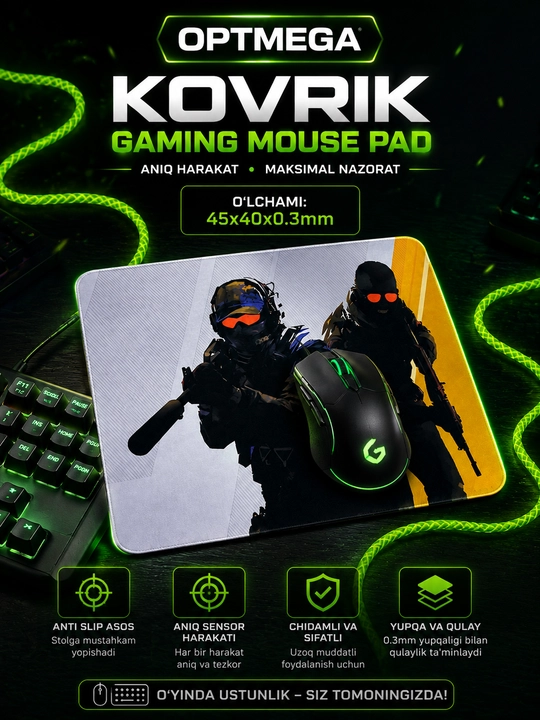 Kompyuter kovrik va sichqoncha uchun gilamcha CS GO gilamcha