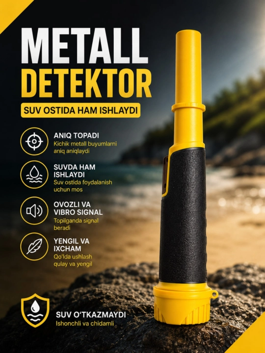 Dive Pointer suv va quruqlik uchun metall detektori, ikkita datchiklik 1+1