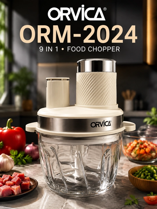 Чоппер измельчитель ORVICA ORM-2024, электрический для кухни, мяса и овощей - 