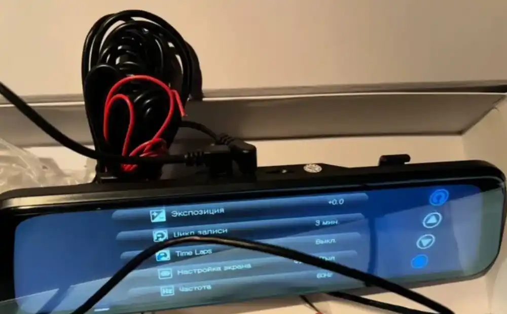 TECHMIZU 10″ ko‘zgu videoregistrator, Full HD 1080p, orqa kamera bilan