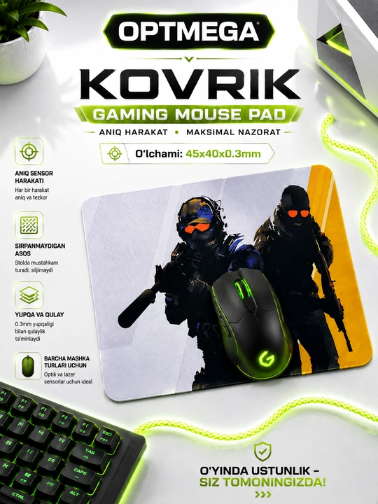 Kompyuter kovrik va sichqoncha uchun gilamcha CS GO gilamcha