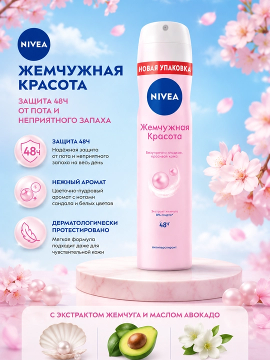 Женский дезодорант NIVEA, защита от пота 48 часов, 150 мл - 