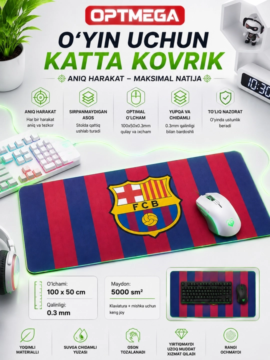 Kompyuter kovrik va sichqoncha uchun gilamcha CS GO gilamcha
