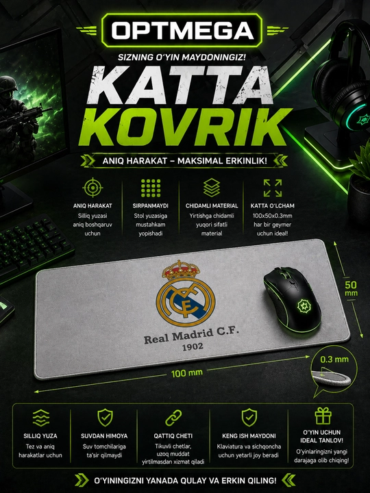 Kompyuter kovrik va sichqoncha uchun gilamcha CS GO gilamcha