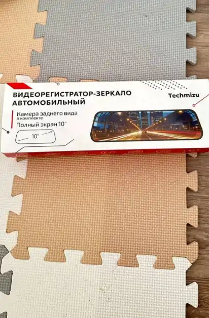 TECHMIZU 10″ ko‘zgu videoregistrator, Full HD 1080p, orqa kamera bilan