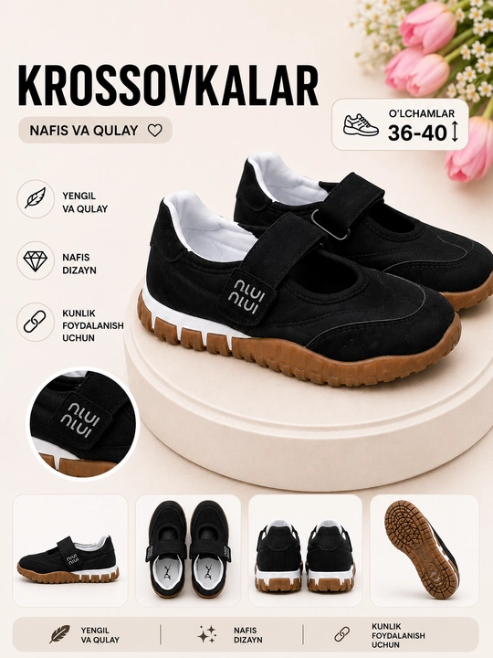 Kuz va yoz uchun krossovkalar, 36-40 o'lchamlar - 