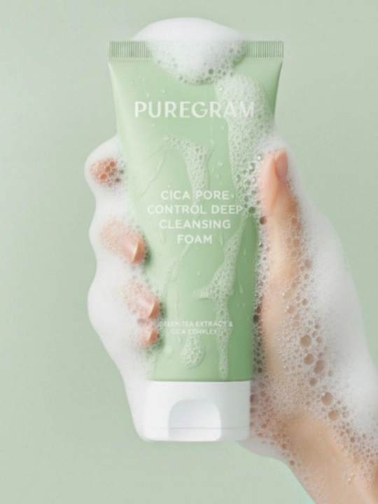 PUREGRAM CICA PORE CONTROL DEEP CLEANSING FOAM, пенка для глубокого очищения пор