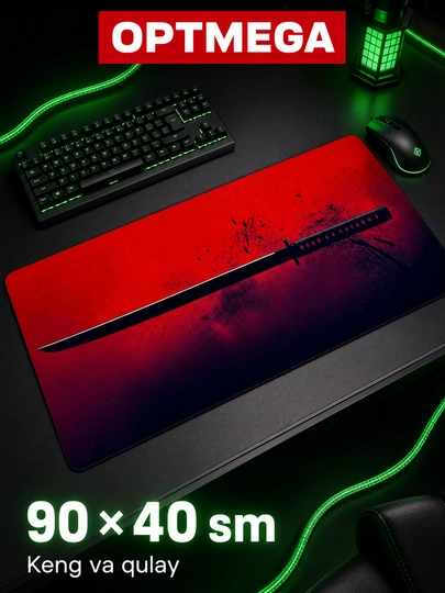 Большой коврик 100x50x3 мм, игровой и офисный коврик для клавиатуры и мыши - 