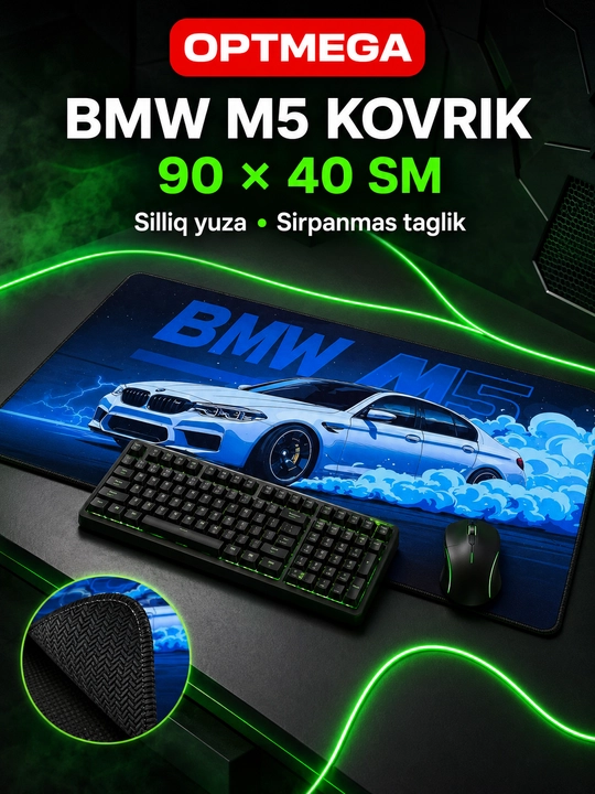 Большой коврик 100x50x3 мм, игровой и офисный коврик для клавиатуры и мыши - 