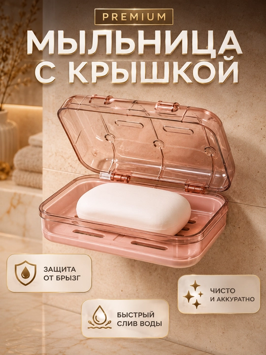 Devorga o'rnatiladigan sovunli idish, so'rg'ich va hammom uchun ilgak bilan - 