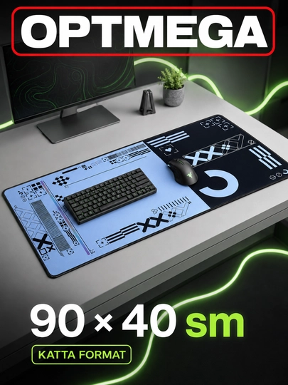 Большой коврик 100x50x3 мм, игровой и офисный коврик для клавиатуры и мыши - 