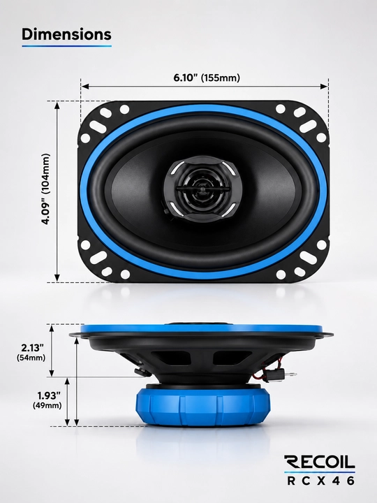 RCX46 Echo Series 4×6 dyuymli koaksial avtomobil akustik tizimi