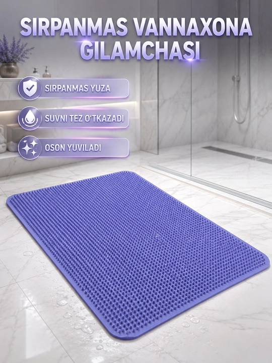 Hammom gilamchasi, sirpanmaydigan gilamcha, dush gilamchasi, PVX gilamcha, teshikli gilamcha - 