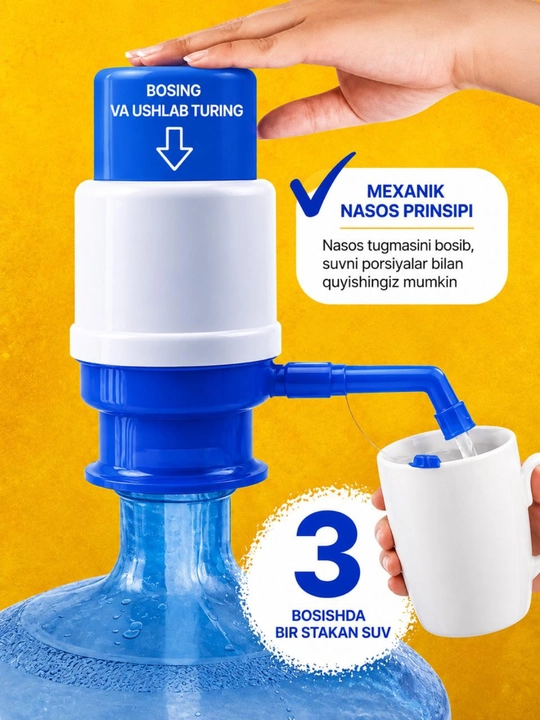 Suv pompasi, mexanik pompa, 19 litr pompa, suv dispenseri, butilka nasosi, suv quyish
