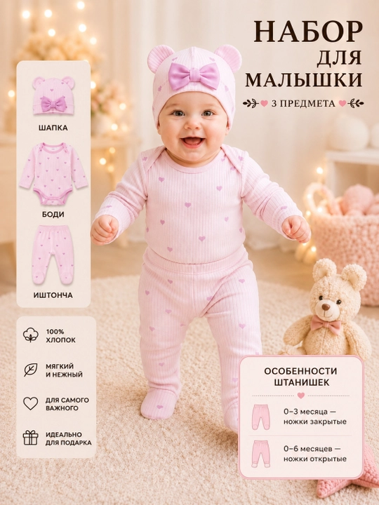 Yangi tug‘ilgan chaqaloq uchun kiyim, 0-6 oylik chaqaloqlar uchun xb kiyim, ishton, bodiy