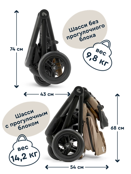 Коляска для новорождённых, универсальная, всесезонная, Junion Pioni, 2 в 1, с прогулочным блоком