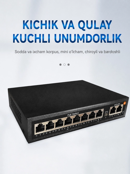 Gigabit PoE kommutator, IP kameralar uchun 4/8 ta PoE portli tarmoq switch