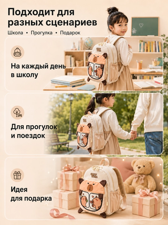 Детский рюкзак с милым дизайном, лёгкий школьный рюкзак для садика и прогулок