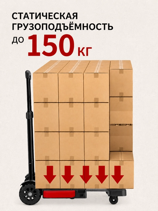 Buklanadigan qo‘l aravachasi 80 kg gacha, yuk tashish uchun ixcham arava