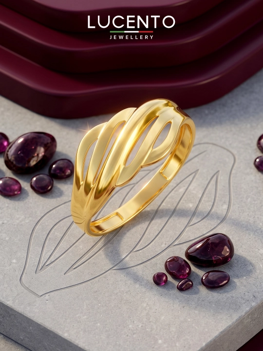 Элегантное женское кольцо LUCENTO JEWELLERY из качественного золота 585 пробы - 