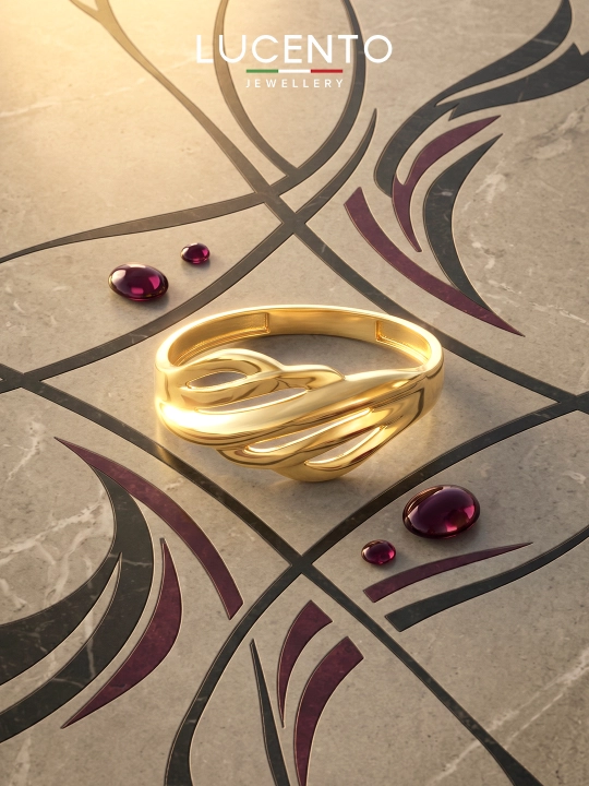 LUCENTO JEWELLERY brendining ayollar uchun mo‘ljallangan nafis 585 probali oltin uzugi