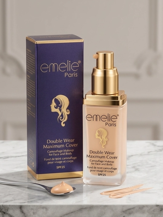 Emelie Paris Double Wear Maximum Cover тональный крем, Vitamin E, SPF 25 - 