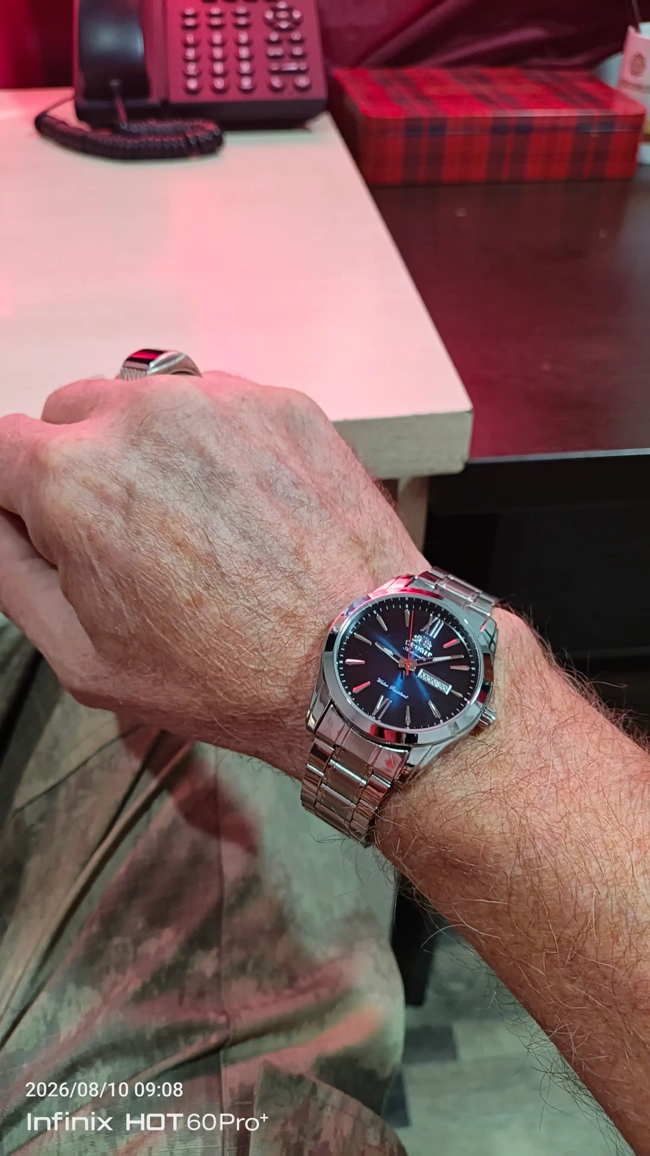 Orien Automatic S.R.O erkaklar soati, po‘lat korpus, taqvim