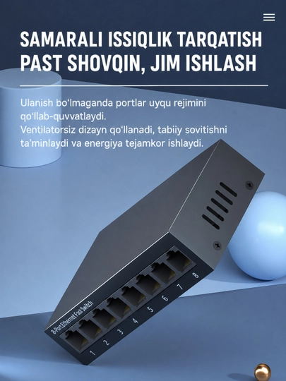 RJ45 Ethernet Switch 5/8 portli tarmoq kommutatori 100/1000M LAN IP kamera uy uchun
