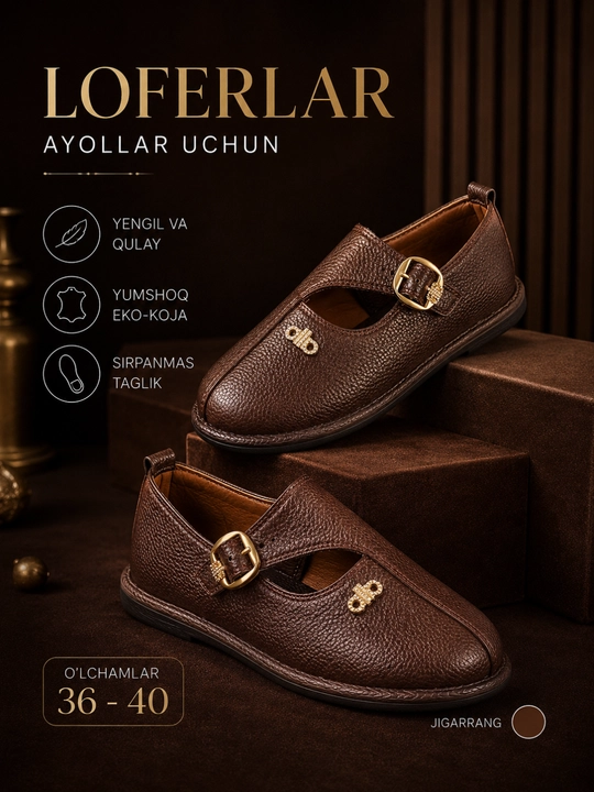 Ayollar uchun loferlar, kuzgi lofer, klassik va qulay oyoq kiyim, 36–40