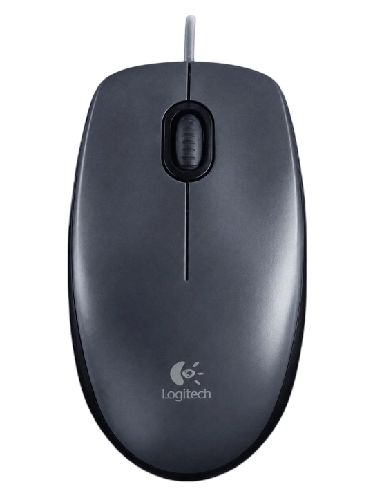 Мышь проводная Logitech M90, USB, оптическая, 1000 DPI, серая