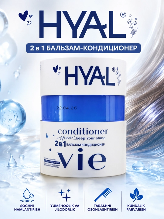 HYAL 2-in-1 Soch uchun Balsam-Konditsioner - 
