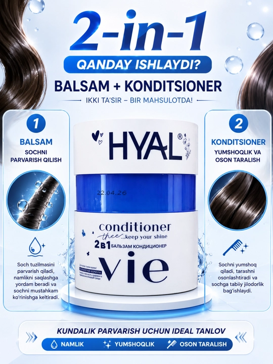 HYAL 2-in-1 Soch uchun Balsam-Konditsioner