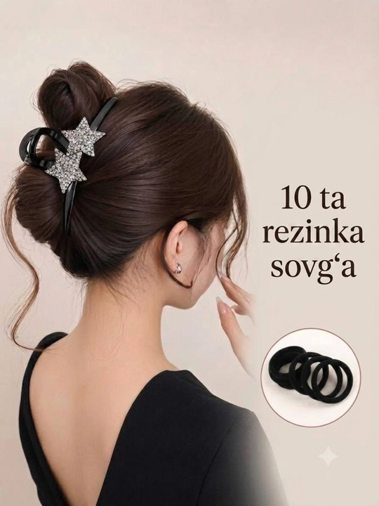 Ayollar va qizlar uchun zakolka, soch qisqichi - 