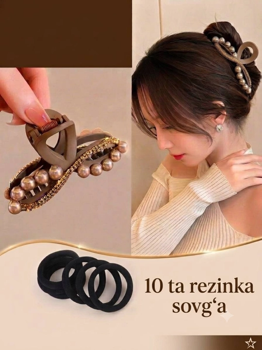 Ayollar va qizlar uchun zakolka, soch qisqichi - 