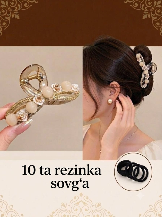 Ayollar va qizlar uchun zakolka, soch qisqichi - 