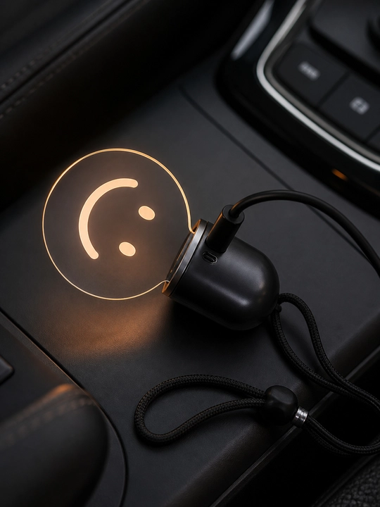 Avtomobil saloni uchun osma LED tungi chiroq Smile, USB-C quvvatlanadigan - 