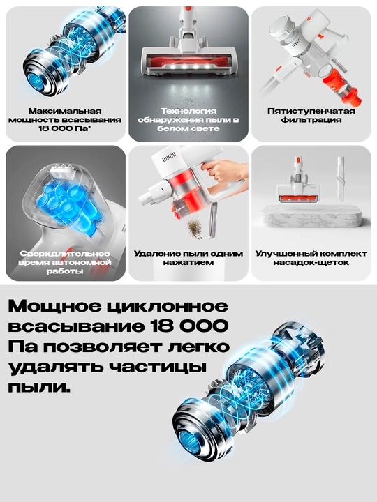 Ручной вертикальный пылесос беспроводной от Xiaomi P30, Xiaomi Vacuum Cleaner G20 Lite