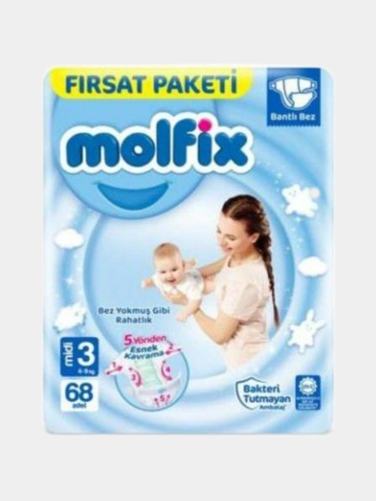 Bolalar uchun tagliklar Molfix 3D Midi, 68 dona - 